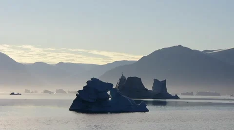 Sails through the sea ice in the Arctic Stock Footage 68379571