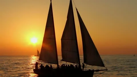 Sailship in sunset Video stock 21769111