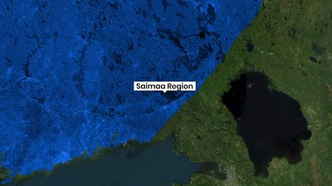 Saimaa region in Finland map animation showing geographical data motion Stock Footage 342012058