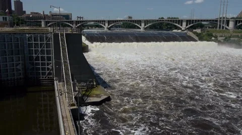 Saint Anthony Fall and Lock Stock Footage 7907018