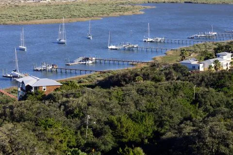 Saint Augustine Bay aerial view Stock Photos