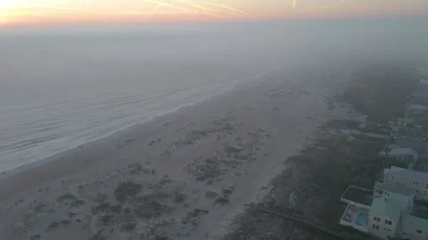 Saint Augustine Beach Florida - A Street Foggy Sunrise Stock Footage 147354239