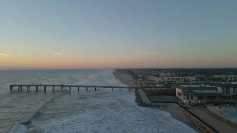 Saint Augustine Beach Pier at sunrise Stock Footage 147461024