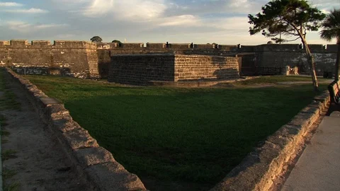 Saint Augustine Castillo de San Marcos fort reveal Video stock 92208506
