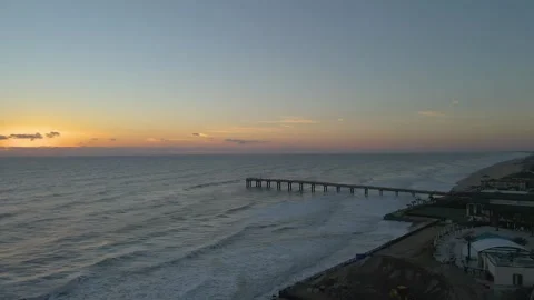 Saint Augustine Florida - St Augustine Beach Pier Sunrise Stock Footage 147461029