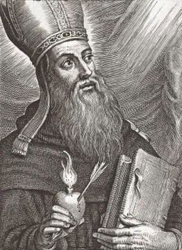 Saint Augustine of Hippo aka Saint Austin, born 354 died 430. Bishop of Hipp Foto stock
