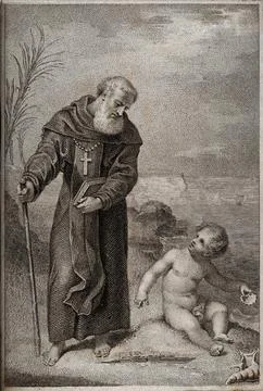 Saint Augustine of Hippo: the attempt to understand the Holy Trinity is com.. Stock Illustration