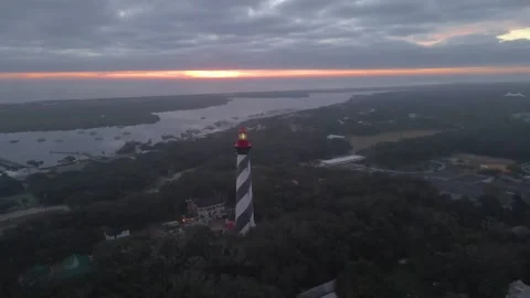 Saint Augustine Lighthouse Sunrise Stock Footage 147354271