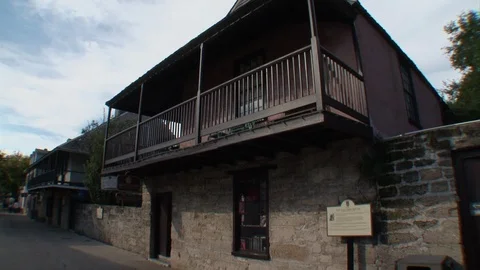 Saint Augustine Old CIty Historic House Stock Footage 92209377