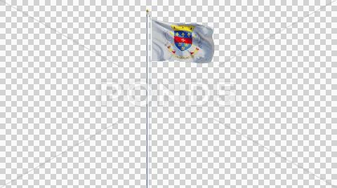 Saint Barthelemy flag, long shot, isolated with alpha channel Stock Photos