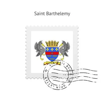 Saint Barthelemy Flag Postage Stamp Stock Illustration