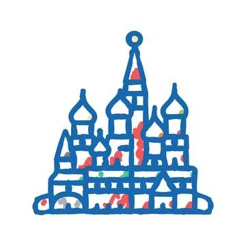 Saint basil cathedral icon doodle illustration Ilustração Stock