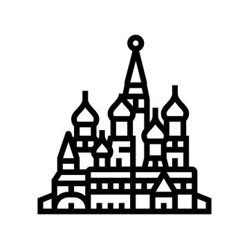 Saint basil cathedral line icon vector illustration Stock Illustration