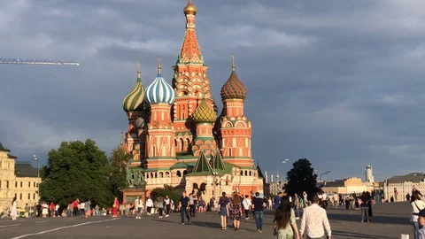 Saint Basil Cathedral On Red Square, Moscow, 2019 Stock Footage 109461404
