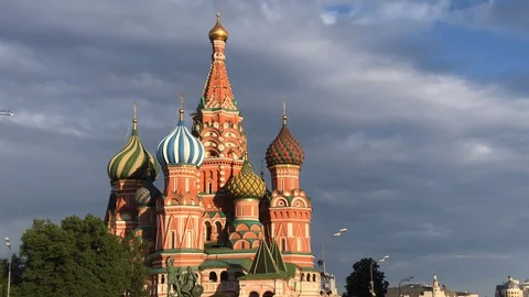 Saint Basil Cathedral On Red Square, Moscow, 2019 Stock Footage 109461471