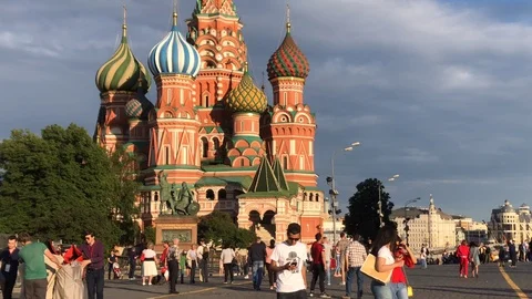 Saint Basil Cathedral On Red Square, Moscow, 2019 Stock Footage 109461476