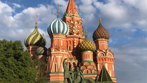 Saint Basil Cathedral On Red Square, Moscow, 2019 Stock Footage 109461503