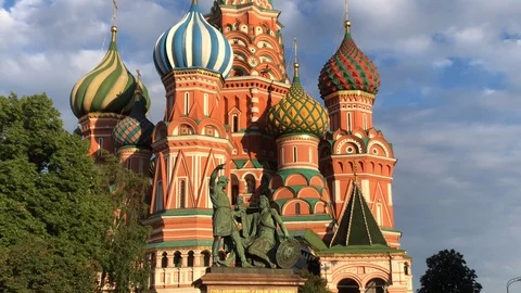 Saint Basil Cathedral On Red Square, Moscow, 2019 Stock Footage 109461507