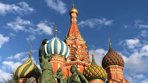 Saint Basil Cathedral On Red Square, Moscow, 2019 Stock Footage 109461543