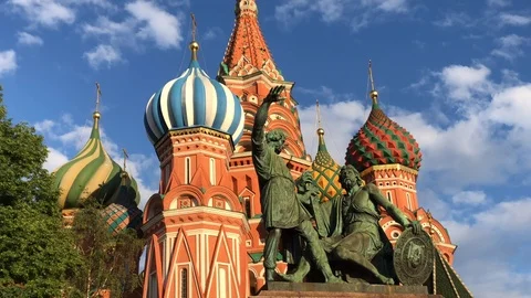 Saint Basil Cathedral On Red Square, Moscow, 2019 Stock Footage 109461545
