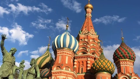 Saint Basil Cathedral On Red Square, Moscow, 2019 Stock Footage 109461563