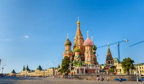 Saint Basil Cathedral in Red Square of Moscow Stock Photos