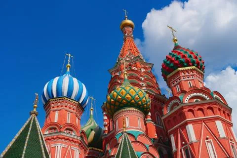 Saint Basil&amp;#39;s Cathedral on Red square in Moscow Stock Photos