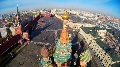 Saint Basil s Cathedral church Red Square Moscow Russia Pokrovsky Tourist Aerial