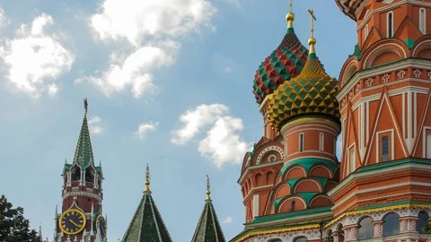 Saint Basil's Cathedral Cloudy Timelapse Stock Footage 97184090