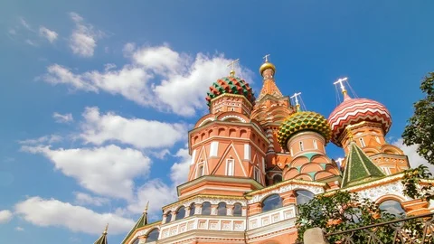 Saint Basil's Cathedral Cloudy Timelapse Stock Footage 97184092
