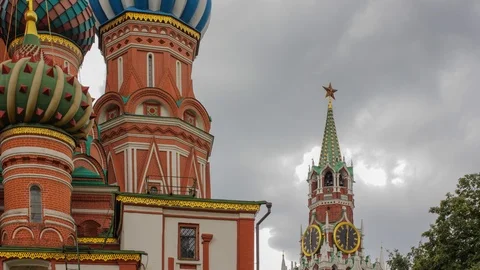 Saint Basil's Cathedral Cloudy Timelapse Stock Footage 97184100