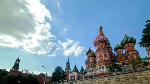 Saint Basil's Cathedral Cloudy Timelapse Stock Footage 97201728
