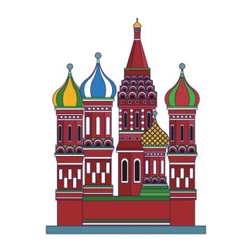 Saint basils cathedral icon, flat design Stock Illustration