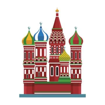 Saint basils cathedral icon, flat design Stock Illustration