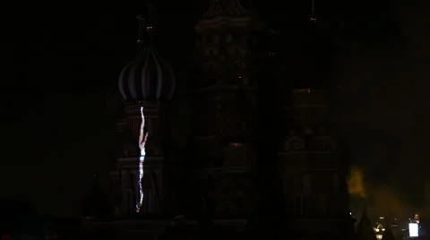 Saint Basil's Cathedral illuminated Stock-Footage 47014673