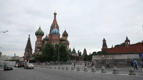 Saint Basil's Cathedral in Red Square Stock Footage 36889768