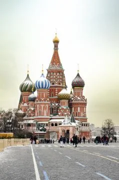 Saint basils cathedral on red square in moscow 库存照片