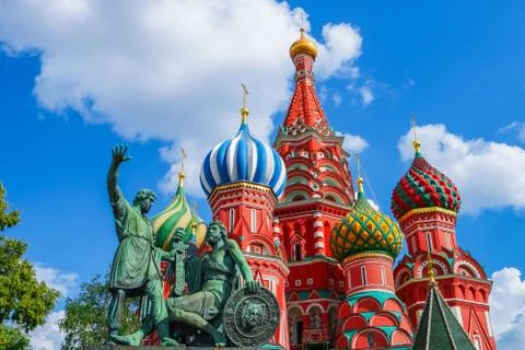 Saint Basil's Cathedral on Red square, Moscow, Russia Stock Photos