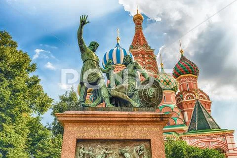 Saint Basil's Cathedral on Red Square in Moscow, Russia Stock Photos