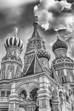 Saint Basil's Cathedral on Red Square in Moscow, Russia Stock Photos