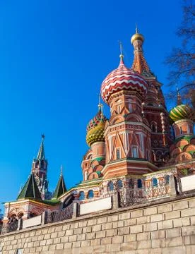 Saint Basil's Cathedral in the Red Square, Moscow, Russia Stock Photos