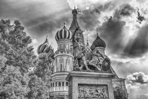 Saint Basil's Cathedral on Red Square in Moscow, Russia Stock Photos
