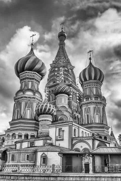 Saint Basil's Cathedral on Red Square in Moscow, Russia Stock Photos