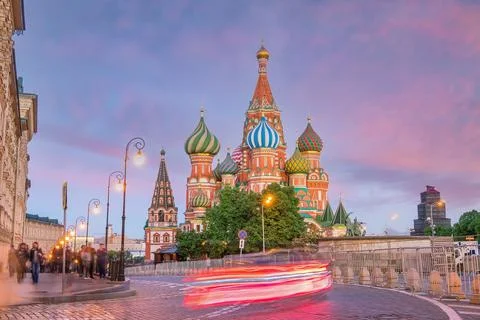 Saint Basil's Cathedral at Red Square in Moscow Russia Stock Photos