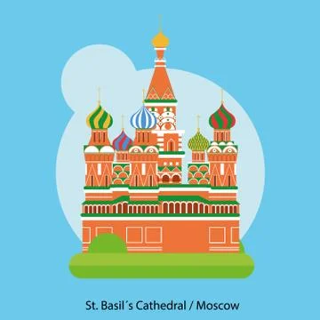 Saint Basils Cathedral Vector, Moscow. Stock Illustration