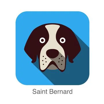 Saint Bernard dog face flat design Stock Illustration