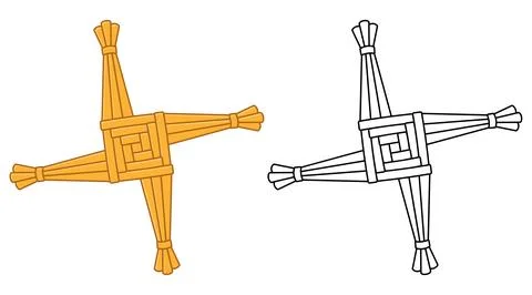 Saint Brigid's cross drawing Stock Illustration