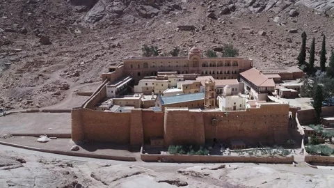 Saint Catherine Monastery, Egypt - Aerial Day View - 1 Ap. 2025 Stock Footage 310740934