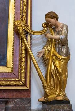 Saint Cecilia statue Stock Photos