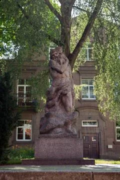 Saint Christopher statue in Vilnius Stock Photos